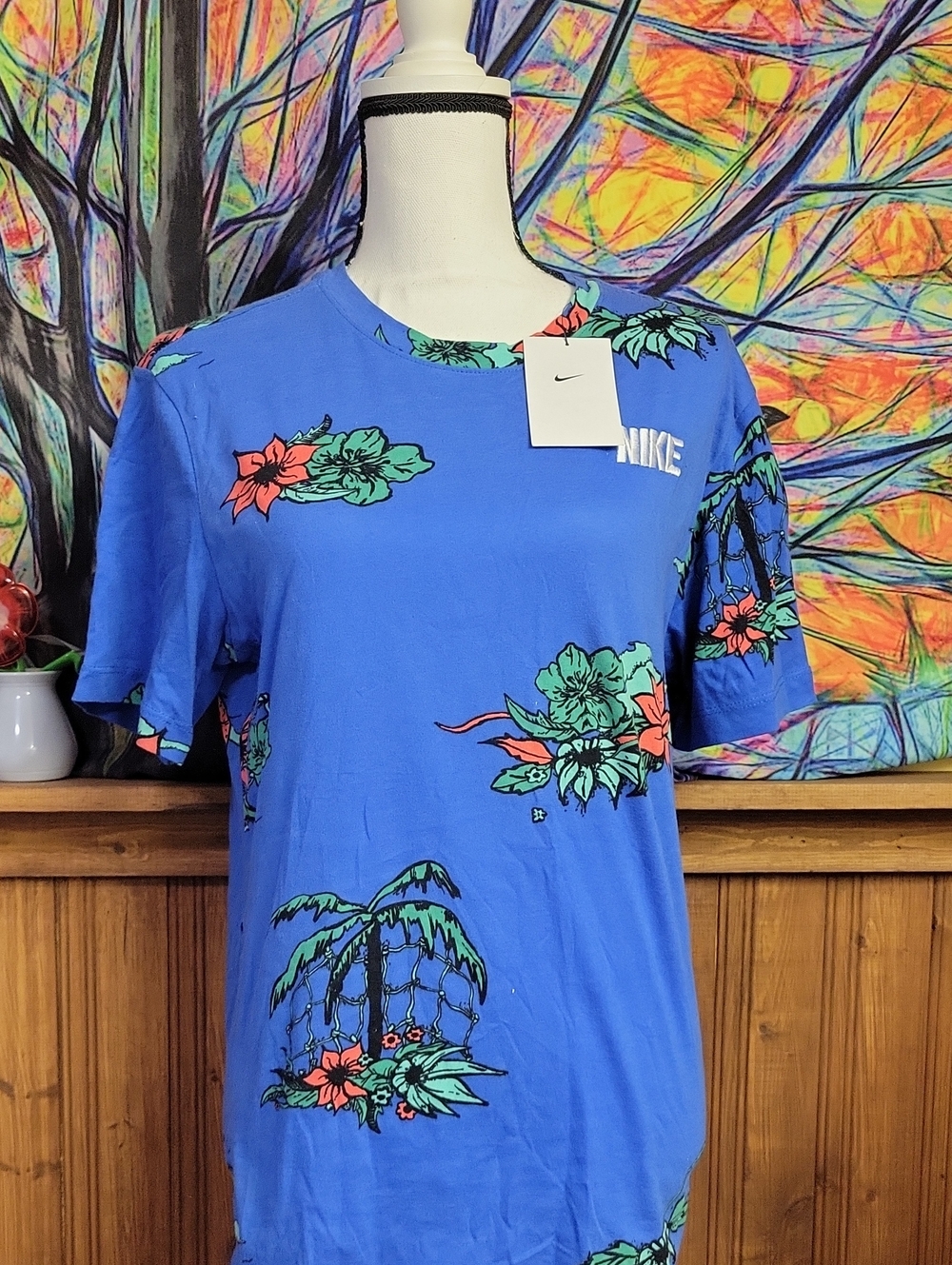 Nike Blue Tropical Floral Tee Men